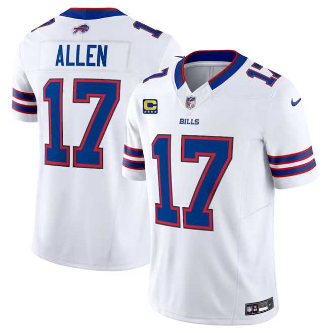 Men & Women & Youth Buffalo Bills #17 Josh Allen White 2023 F.U.S.E. With 4-Star C Patch Vapor Untouchable Limited Football Stitched Jersey